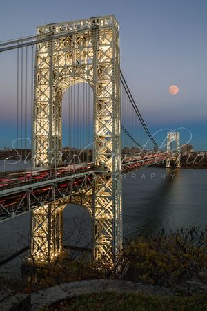 George Washington Bridge Moon Rising