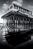 Sunset At The Pier BW