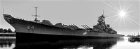 USS Wisconsin BB-64 Pano BW