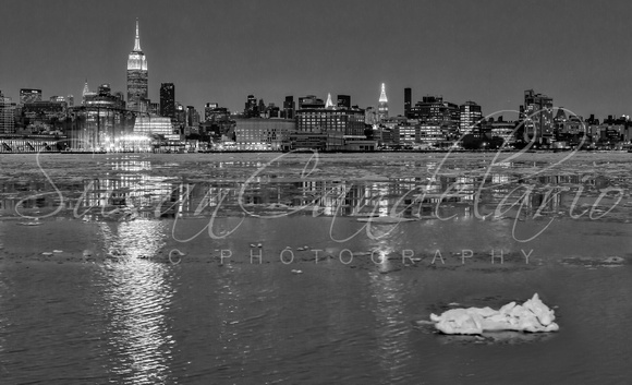 Frozen Midtown Manhattan NYC BW