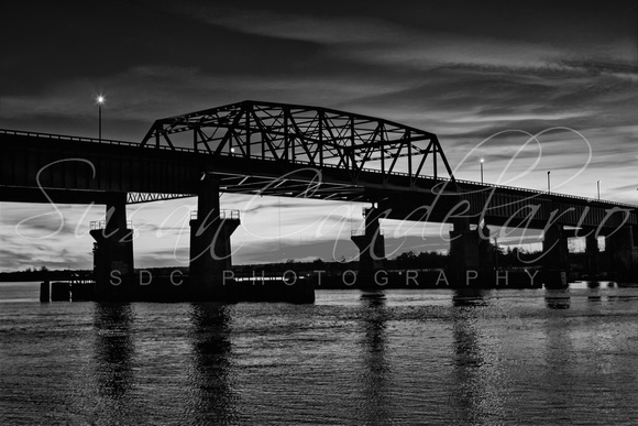 New Jersey Meadowlands Sunset BW