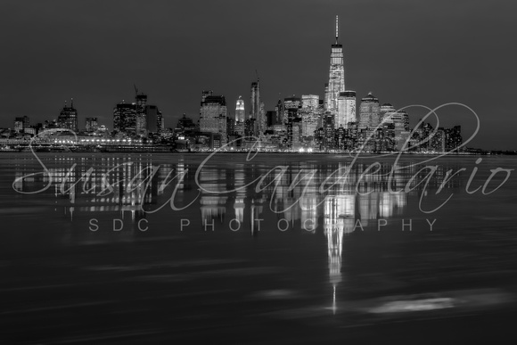Frozen Lower Manhattan NYC BW